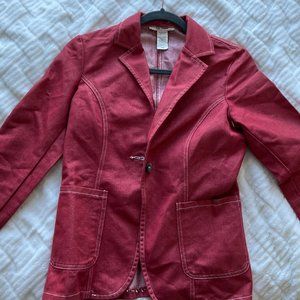 FREE PEOPLE red denim blazer